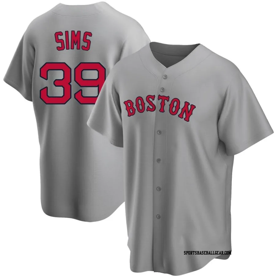 Lucas Sims Men's Boston Red Sox Gray Replica Road Jersey