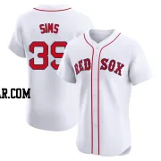 Lucas Sims Men's Boston Red Sox White Elite Home Patch Jersey