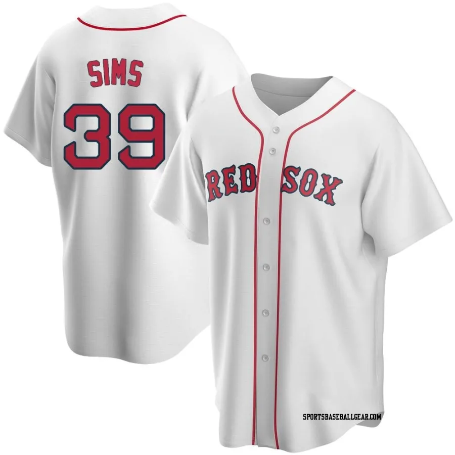 Lucas Sims Men's Boston Red Sox White Replica Home Jersey