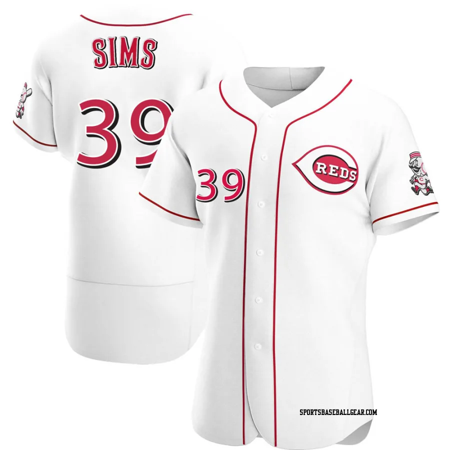 Lucas Sims Men's Cincinnati Reds White Authentic Home Jersey