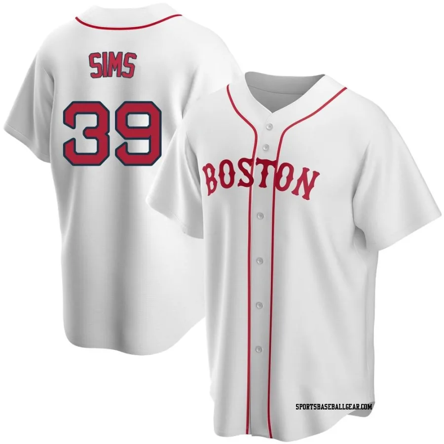 Lucas Sims Youth Boston Red Sox White Replica Alternate Jersey