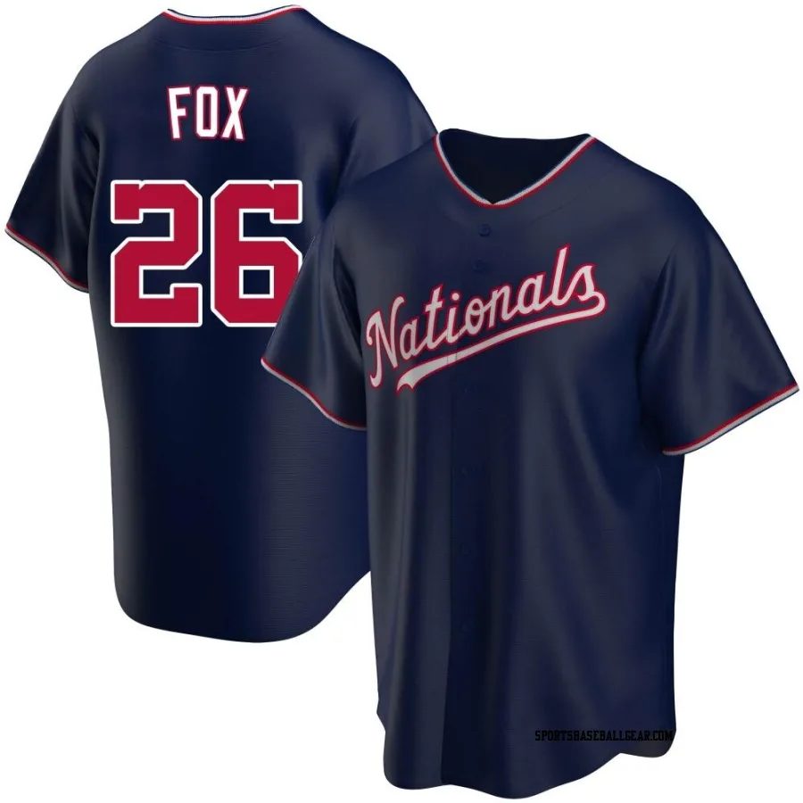 Lucius Fox Men's Washington Nationals Navy Replica Alternate Jersey