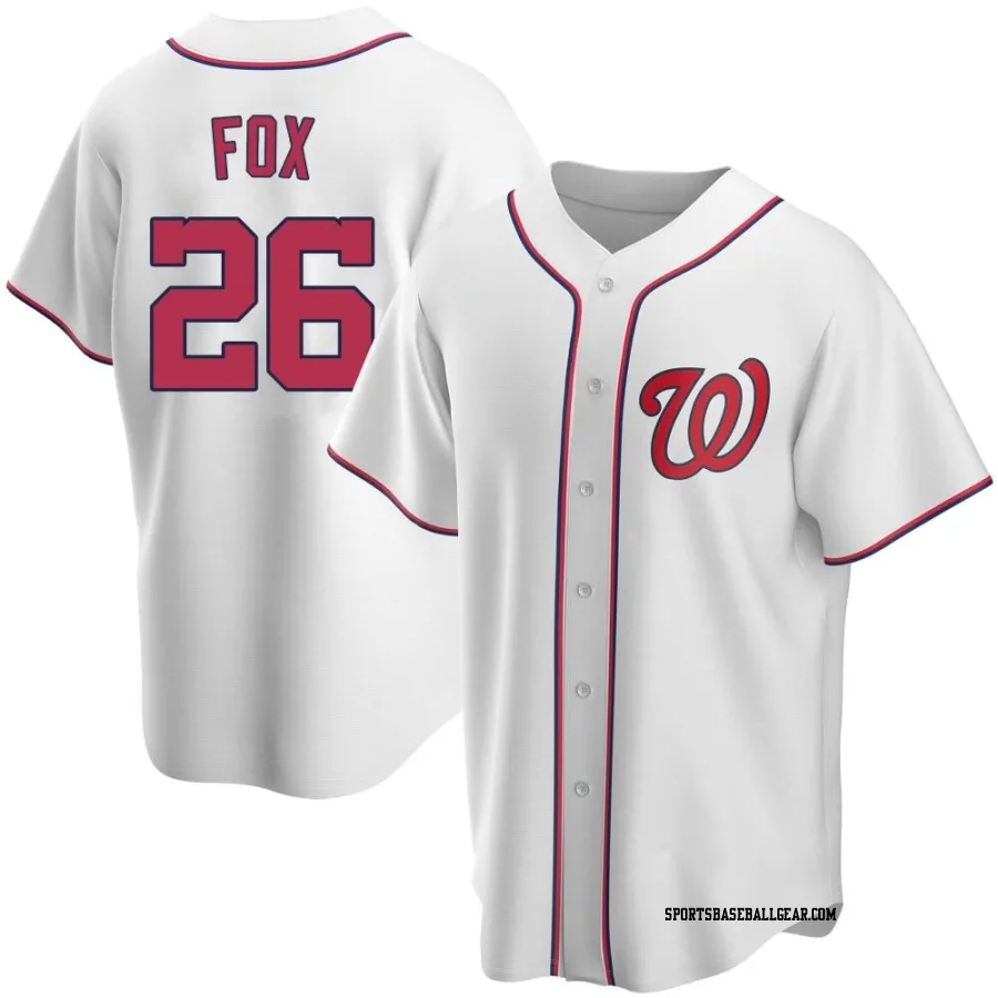 Lucius Fox Men's Washington Nationals White Replica Home Jersey