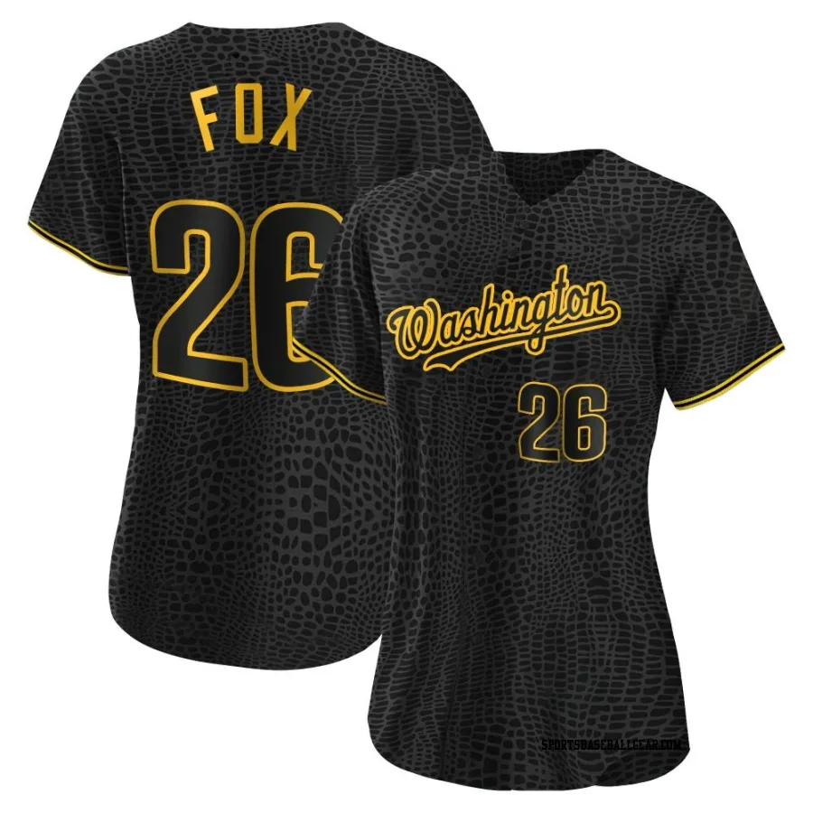 Lucius Fox Women's Washington Nationals Black Authentic Snake Skin City Jersey