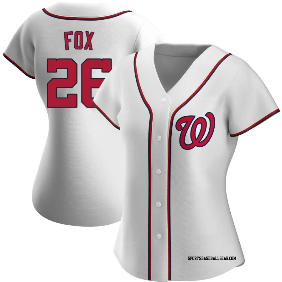 Lucius Fox Women's Washington Nationals White Replica Home Jersey