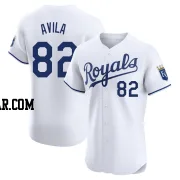 Luinder Avila Men's Kansas City Royals White Elite Home Jersey