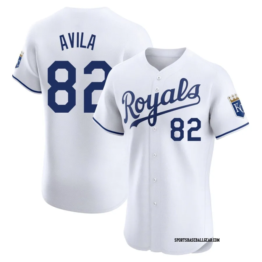 Luinder Avila Men's Kansas City Royals White Elite Home Jersey