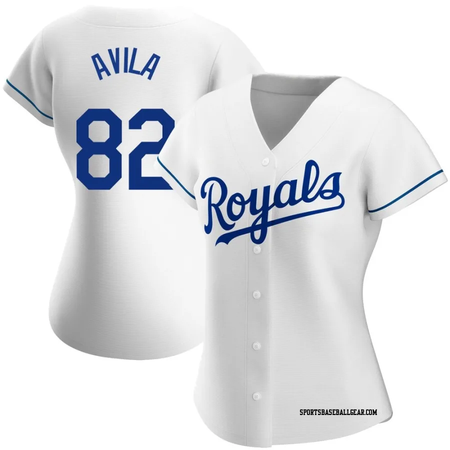 Luinder Avila Women's Kansas City Royals White Authentic Home Jersey