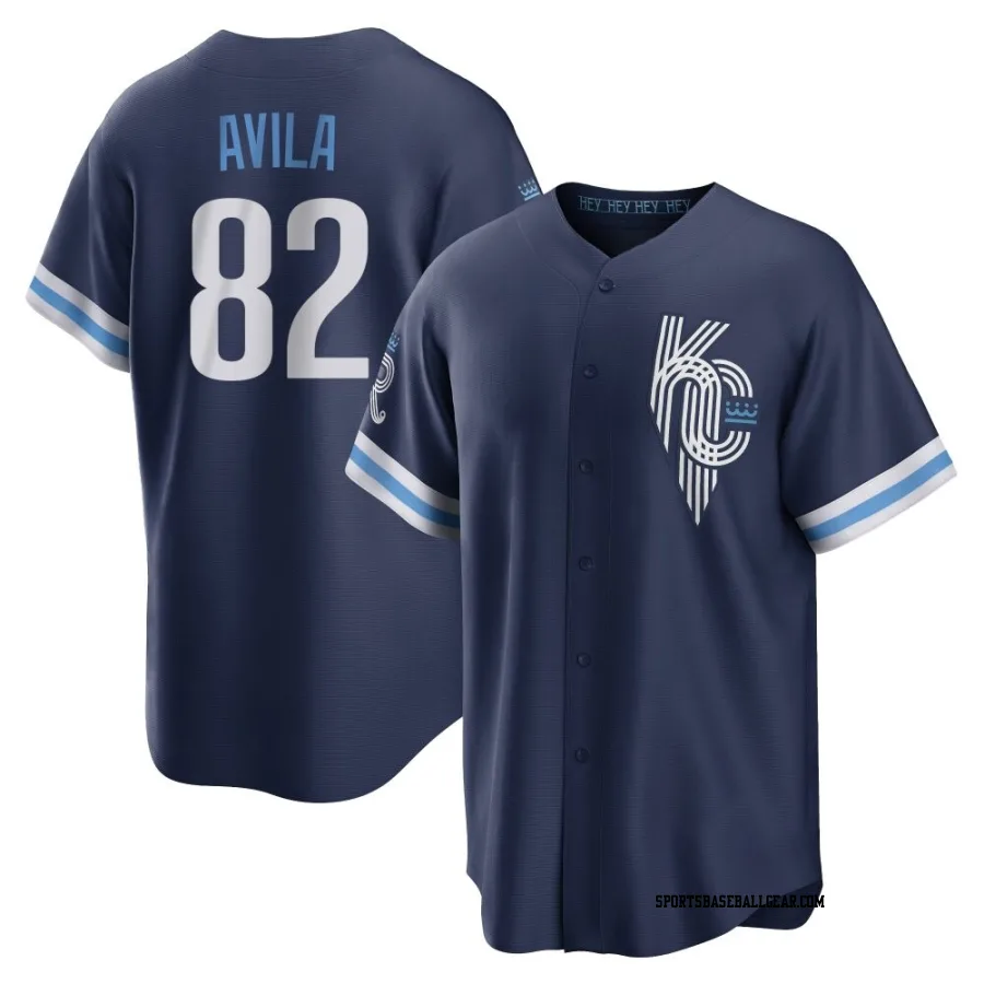 Luinder Avila Youth Kansas City Royals Navy Replica 2022 City Connect Jersey