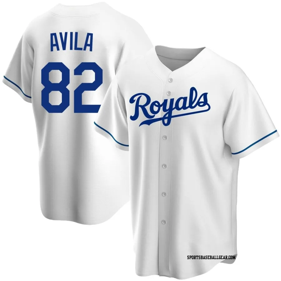 Luinder Avila Youth Kansas City Royals White Replica Home Jersey