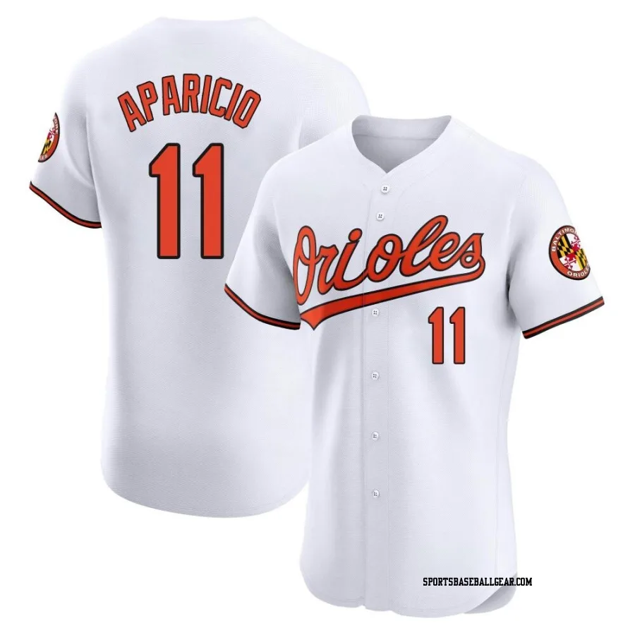 Luis Aparicio Men's Baltimore Orioles White Elite Home Jersey