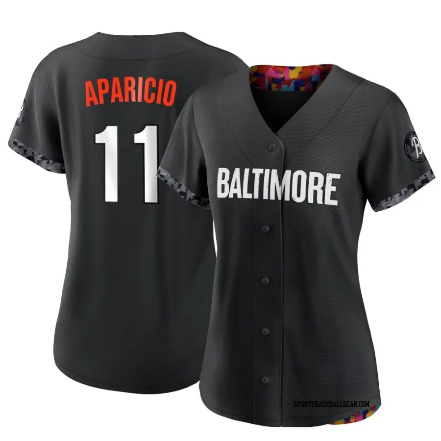 Luis Aparicio Women's Baltimore Orioles Black Authentic 2023 City Connect Jersey