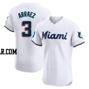 Luis Arraez Men's Miami Marlins White Elite Home Patch Jersey