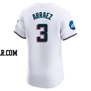 Luis Arraez Men's Miami Marlins White Elite Home Patch Jersey