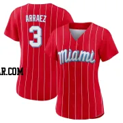 Luis Arraez Women's Miami Marlins Red Authentic 2021 City Connect Jersey