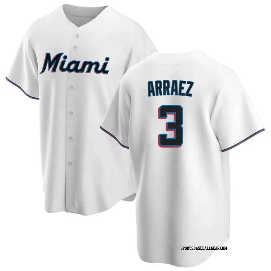 Luis Arraez Youth Miami Marlins White Replica Home Jersey