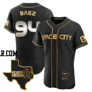 Luis Baez Men's Houston Astros Black/Gold Authentic 2023 Space City Ready 2 Reign Flex Base Jersey