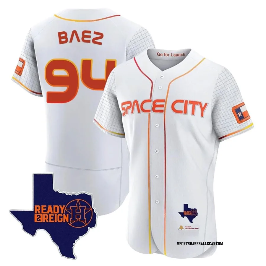 Luis Baez Men's Houston Astros White Authentic 2023 Space City Ready 2 Reign Flex Base Jersey