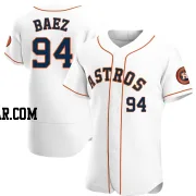 Luis Baez Men's Houston Astros White Authentic Home Jersey