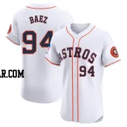 Luis Baez Men's Houston Astros White Elite Home Patch Jersey