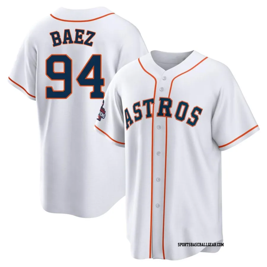 Luis Baez Men's Houston Astros White Replica 2022 World Series Champions Home Jersey