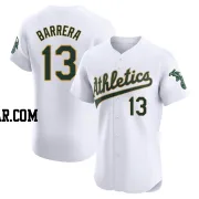 Luis Barrera Men's Oakland Athletics White Elite Home Jersey