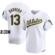 Luis Barrera Men's Oakland Athletics White Limited Home Jersey