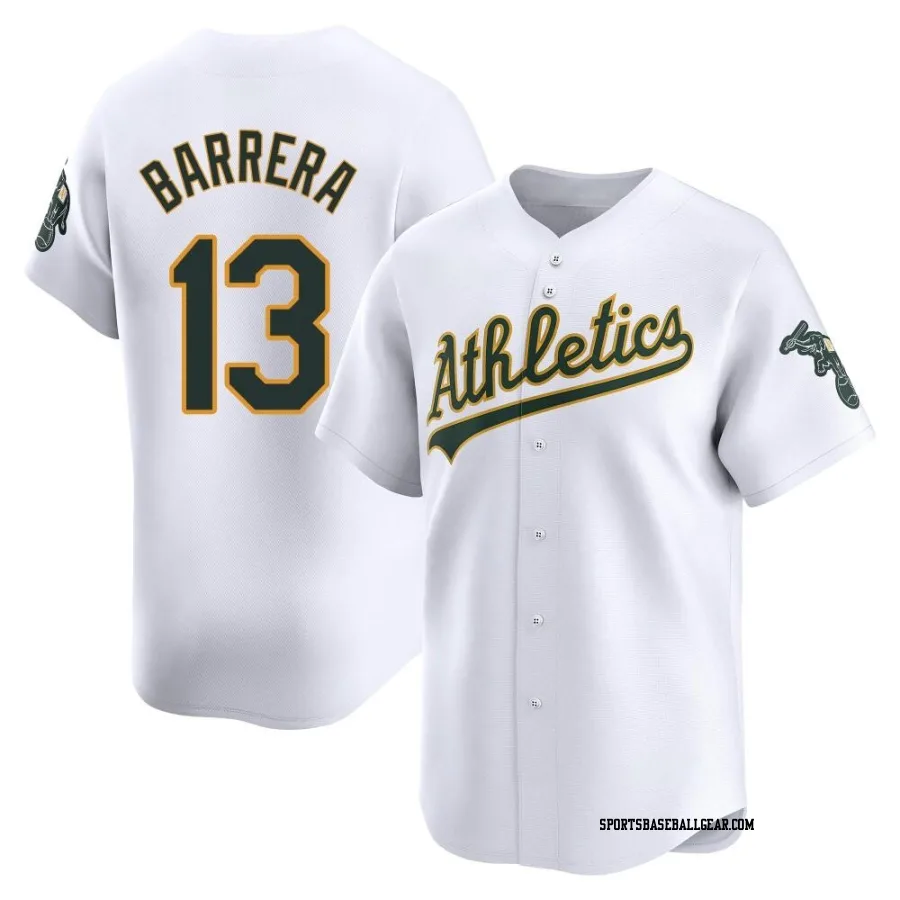 Luis Barrera Men's Oakland Athletics White Limited Home Jersey