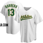 Luis Barrera Men's Oakland Athletics White Replica Home Jersey