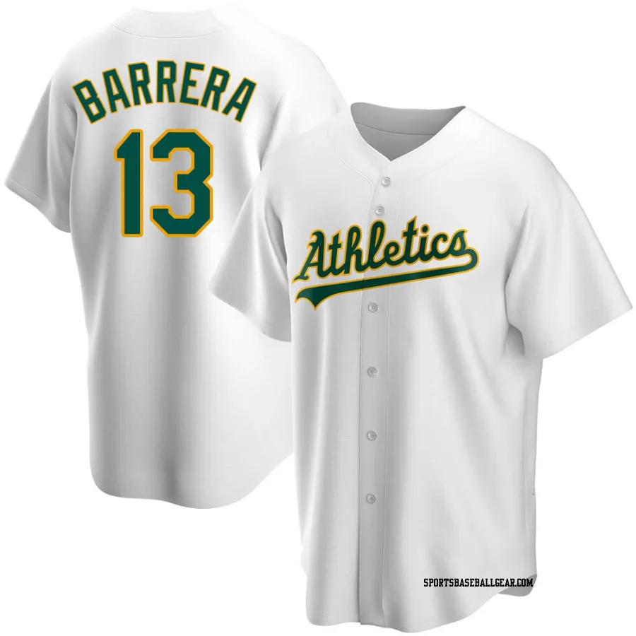 Luis Barrera Men's Oakland Athletics White Replica Home Jersey