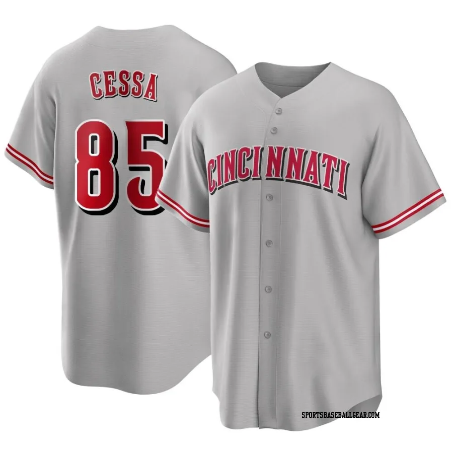 Luis Cessa Men's Cincinnati Reds Gray Replica Road Jersey