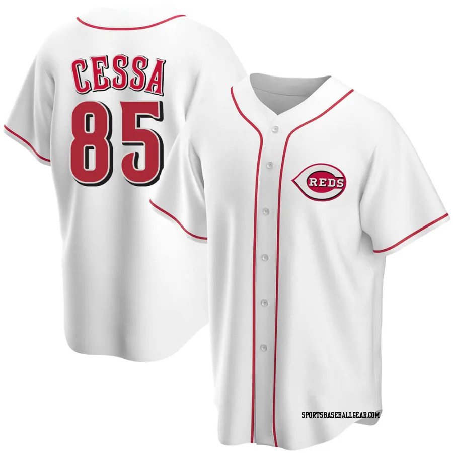 Luis Cessa Youth Cincinnati Reds White Replica Home Jersey