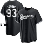 Luis Curvelo Men's Texas Rangers Black/White Replica Jersey