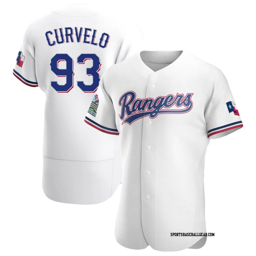 Luis Curvelo Men's Texas Rangers White Authentic Home Jersey