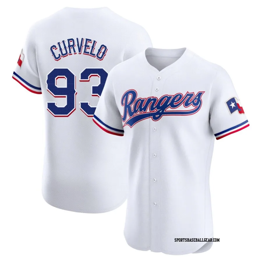 Luis Curvelo Men's Texas Rangers White Elite Home Jersey