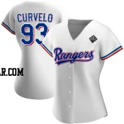 Luis Curvelo Women's Texas Rangers White Authentic Home 2023 World Series Jersey