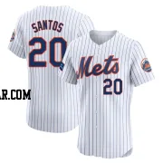 Luis De Los Santos Men's New York Mets White Elite Home Patch Jersey