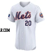 Luis De Los Santos Men's New York Mets White Elite Home Patch Jersey