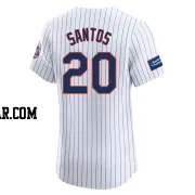 Luis De Los Santos Men's New York Mets White Elite Home Patch Jersey