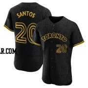 Luis De Los Santos Men's Toronto Blue Jays Black Authentic Snake Skin City Jersey