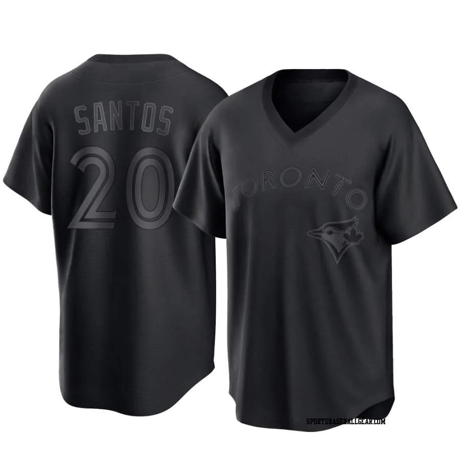 Luis De Los Santos Men's Toronto Blue Jays Black Replica Pitch Fashion Jersey