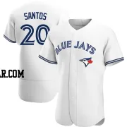 Luis De Los Santos Men's Toronto Blue Jays White Authentic Home Jersey