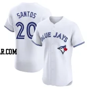 Luis De Los Santos Men's Toronto Blue Jays White Elite Home Jersey