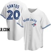 Luis De Los Santos Men's Toronto Blue Jays White Replica Home Jersey