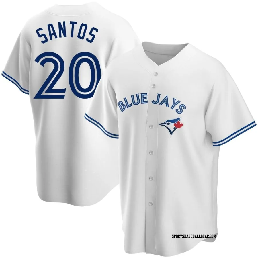 Luis De Los Santos Men's Toronto Blue Jays White Replica Home Jersey