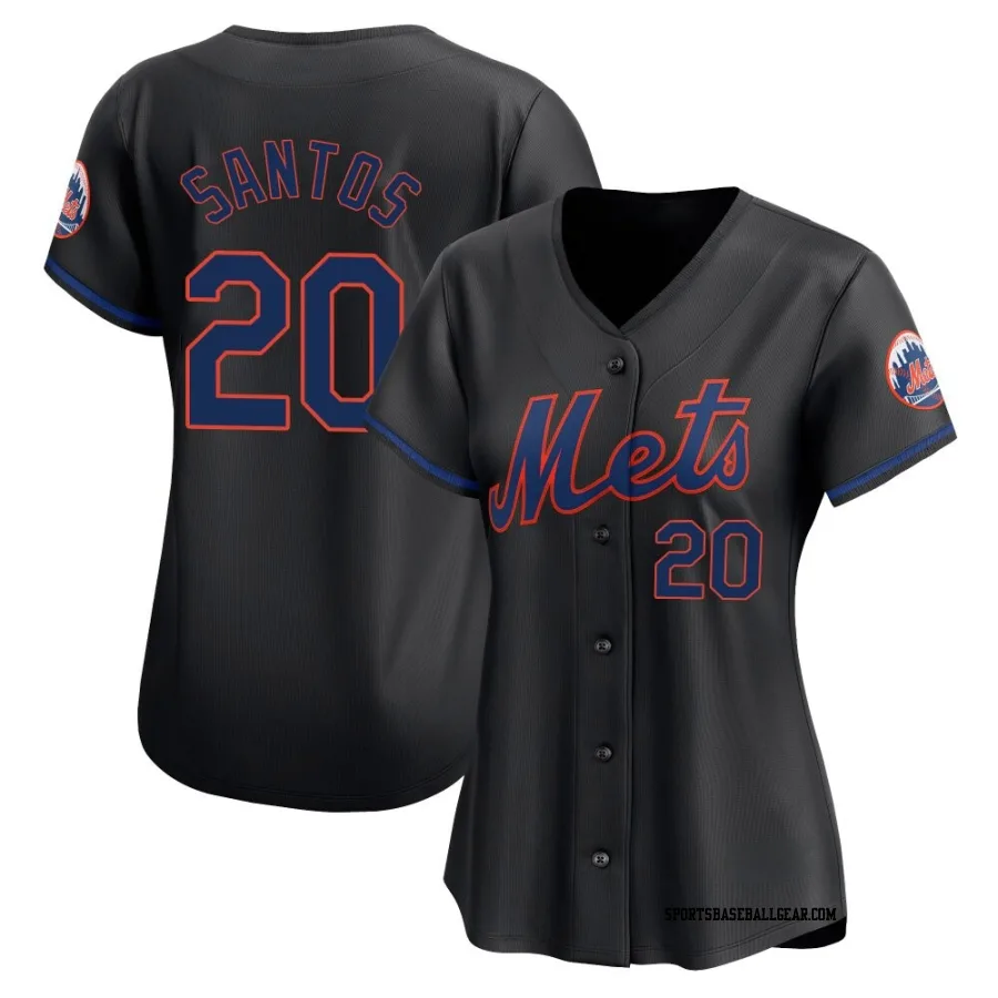 Luis De Los Santos Women's New York Mets Black Limited Alternate Jersey