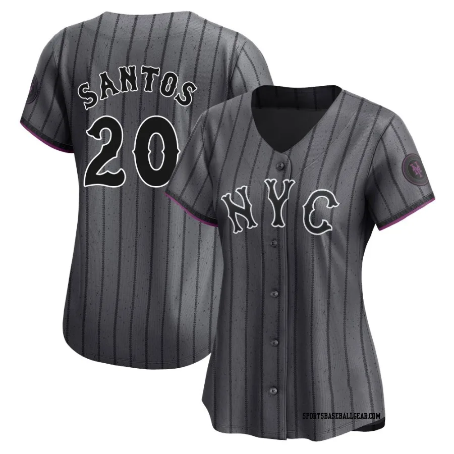 Luis De Los Santos Women's New York Mets Limited Graphite 2024 City Connect Jersey