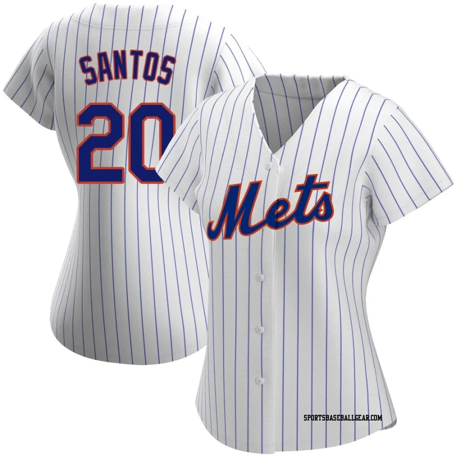 Luis De Los Santos Women's New York Mets White Authentic Home Jersey