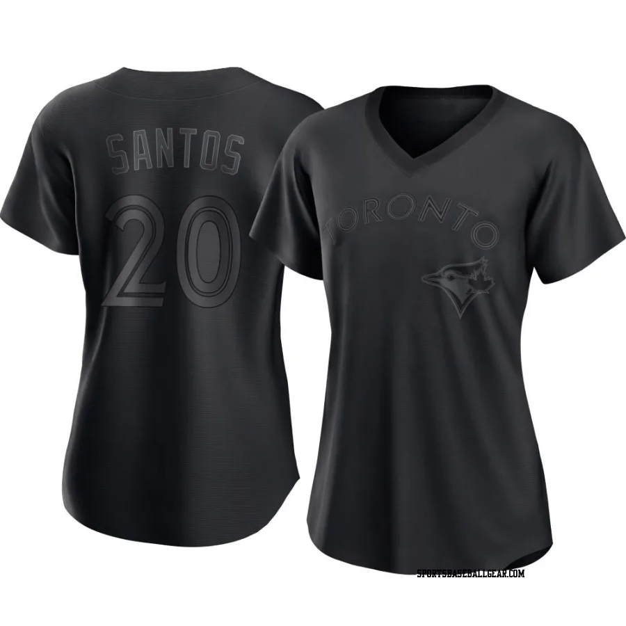 Luis De Los Santos Women's Toronto Blue Jays Black Authentic Pitch Fashion Jersey