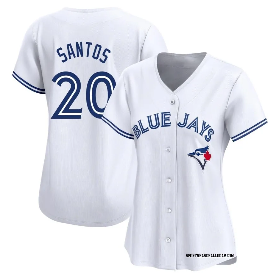 Luis De Los Santos Women's Toronto Blue Jays White Limited Home Jersey